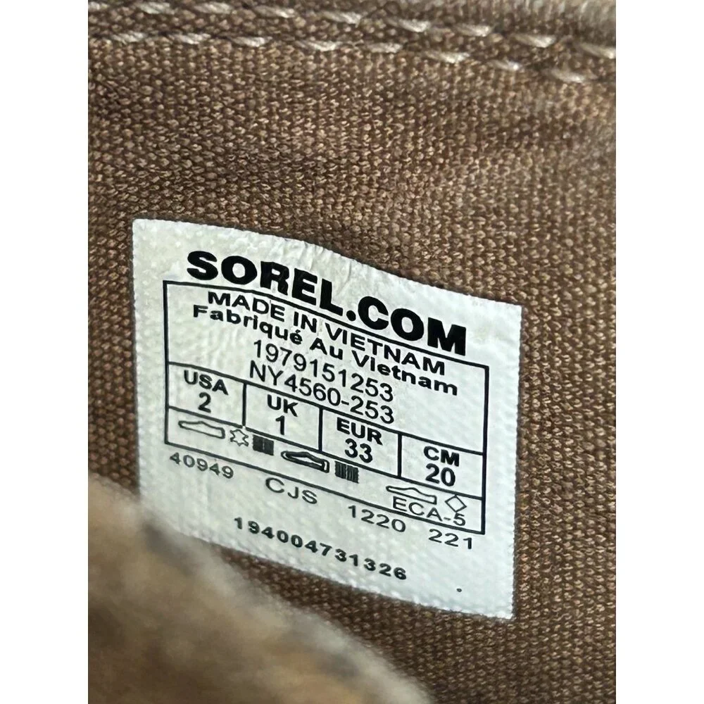 Sorel Boots Youth Size 2 Brown Tan Joan of Arctic Wedge II Ankle Suede Casual